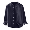 thumbnail image 1 of NAFUU Females Blouse Solid Color Casual Loose Fit Long Sleeve With Collar Comfort Home Ladies Tops For Women Trendy, 1 of 3