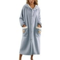 thumbnail image 1 of NAFUU Robes For Women Flannel Hooded Bathrobe Winter Bear Print Cozy Loungewear Long Shawl Collar Robe Sleepwear Nightwear Soft Sleepwear Pjs, 1 of 4