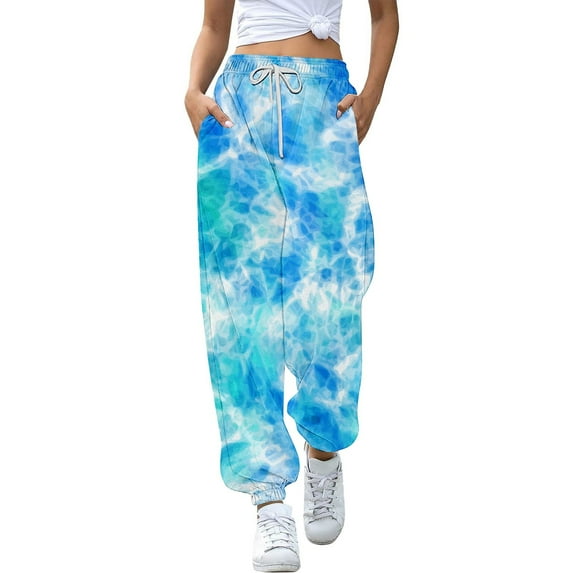 NAFUU Girl's Pants Gradient Color Jogging Bottoms Sweatpants Children's Tie-Dye Training Trousers Drawstring Leisure Trousers Pants For Kids Girls Sizes 9-10 Years
