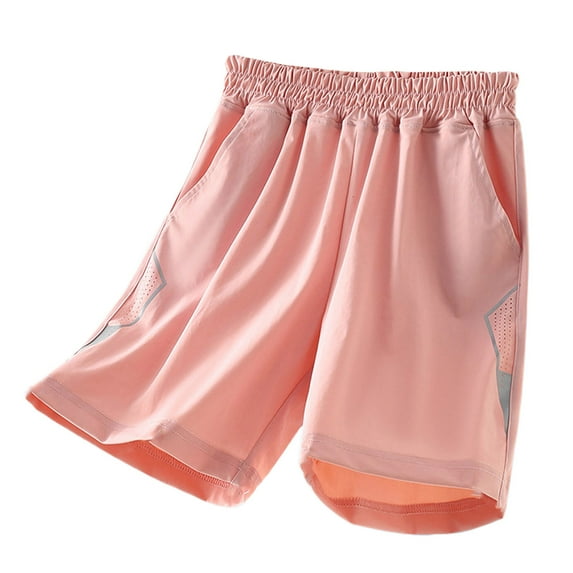 NAFUU Girls Athletic Shorts With Pockets Running Active Shorts Quick Dry Ice Silk Sports Shorts For Kids Teens 9-10 Years
