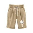 thumbnail image 1 of NAFUU Girls Bermuda Shorts Knee Length Straight Leg Long Shorts Casual Drawstring Elastic Waist Beach Short Pants 5-6 Years, 1 of 4
