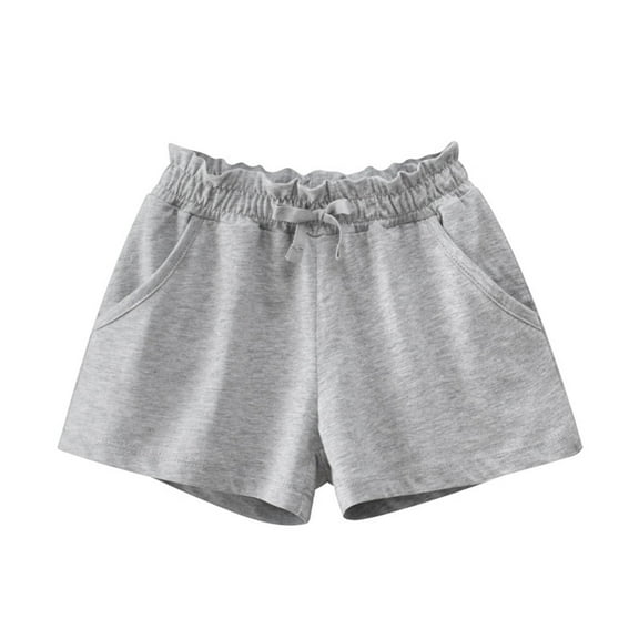 NAFUU Girls Biker Shorts Toddler Girl Shorts Summer Casual Elastic Waist Shorts Kids Soft Active Shorts With Pockets 18-24 Months