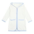 thumbnail image 1 of NAFUU Girls Boys Tops Solid Colro Lace Bathrobe Swim Cover Up Zip Up Hooded Long Sleeve Kids Beach Robe Kimono With Pocket Tops For Girl Trendy Sizes 3-4 Years, 1 of 7