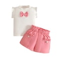 thumbnail image 1 of NAFUU Girls Clothes Summer 2 Piece Outfits Solid Color Lace Sleeveless O-Neck Top And Print Half Skirt With Belt Set Children's Clothing Summer Outfits For Girl 9-10 Years, 1 of 6