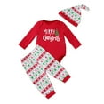 thumbnail image 1 of NAFUU Girls Fall 2Pcs Outfits Christmas Baby Girls Outfits Long Sleeve Santa Tree Print Romper Pants Hat Set Holiday Party Clothes Toddler Outfit Leisure Versatile 12-18 Months, 1 of 4