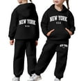 thumbnail image 1 of NAFUU Girls Fall Winter Outfits Children Boys Girls Sweatsuits Solid Color Long Sleeve Hoodie Pullover Tops Pants Set 2Pcs Kids Athletic Outfits Hallowmas Vintage 2-3 Years, 1 of 7