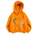 thumbnail image 1 of NAFUU Girls Hoodies Valentine's Day Tops Heart Print Long Sleeve Hooded Sweatshirts Kids Casual Hoodie Pullover Comfortable Sweatshirt 5-6 Years, 1 of 3