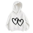 thumbnail image 1 of NAFUU Girls Hoodies Valentine's Day Tops Heart Print Long Sleeve Hooded Sweatshirts Kids Casual Hoodie Pullover Comfortable Sweatshirt 7-8 Years, 1 of 3
