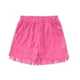 thumbnail image 1 of NAFUU Girls Jeans Shorts Trendy Girls Shorts Bohemian Fringe Shorts Tassel Cowgirl Outfit Summer Holiday Cowgirl Shorts 11-12 Years, 1 of 5