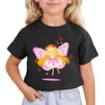 thumbnail image 1 of NAFUU Girls Shirts Children Cute Cartoon Butterfly Print Short Sleeve Round Neck T-Shirt Soft Breathable Leisure Dressy Blouses For Girl 3-4 Years, 1 of 4