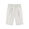 thumbnail image 1 of NAFUU Girls Running Shorts Kids Casual Bermuda Shorts Knee-Length Summer Thin Elastic Waist Loose Fit Beach Short Pants 11-12 Years, 1 of 4