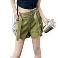 thumbnail image 1 of NAFUU Girls Soft Shorts Girls Cargo Shorts Casual High Waist Summer Uniform Shorts With Pockets Lightweight Hiking Shorts 7-8 Years, 1 of 4
