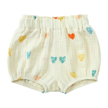 NAFUU Girls Sports Shorts Baby Girls Boys Bloomers Summer Cotton Linen Cute Bloomer Shorts Loose Harem Shorts Fashion 3-6 Months