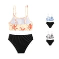 thumbnail image 1 of NAFUU Girls Swimsuit 2 Piece Bikini Sets Fashion Ruffle Top Bikini Bottoms Beach Sport Bathing Suits Tropical Print Swimwear Kids Summer Swimsuits 11-12 Years, 1 of 8