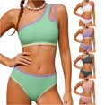 thumbnail image 1 of NAFUU Girls Swimsuit 2 Piece Bikini Sets One-Shoulder Bathing Suit Girls Color Block Bikini Swimsuit Kids Summer Swimwear Beach Swimming Suits 7-8 Years, 1 of 6