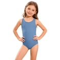 thumbnail image 1 of NAFUU Girls Swimsuit Solid Color O-Neck Sleeveless One Piece Swim Suits Comfortable Breathable Bathing Suit For Girl Sizes 5-6 Years, 1 of 7