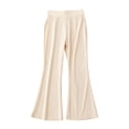 thumbnail image 1 of NAFUU Girls Wide Leg Pants Summer Solid Color Ice Silk Flared Leg Toddler Proof Casual Outdoor Play Elastic Waist Soft Breathable Trousers Pants For Girls Sizes 2-3 Years, 1 of 3