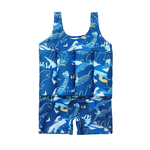 NAFUU Kids Float Swimsuit Buoyancy Sticks For Baby Boys Girls One Piece Floating Swim Vest Training Aid Swimwear 5-6 Years