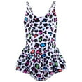 thumbnail image 1 of NAFUU Kids Girls Summer Swimsuit Leopard O-Neck Sleeveless Swim Suits Hot Spring Children's Beachwear Comfortable Breathable Girls' Swimwear Sizes 10-12 Years, 1 of 4