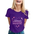 thumbnail image 1 of NAFUU Ladies T-Shirts Short Sleeve Letter Print Round Neck Casual Comfortable Top Women's T-Shirts，Purple, 1 of 6