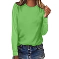 thumbnail image 1 of NAFUU Ladies T-Shirts Short Sleeve Solid Color Casual Crewneck Tee Top Everyday Comfort Stylish Outfits Women's T-Shirts，Light Green, 1 of 4