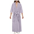 thumbnail image 1 of NAFUU Lightweight Full-Length Robes For Women Short Sleeve Kimono Bathrobe Absorbent Quick Drying Robe Soft Spa Bathrobes, 1 of 4