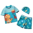 thumbnail image 1 of NAFUU Little Boys Swimsuit Short Sleeve Cartoon Prints Swim Trunks Rash Guard Swimwear Two Piece Outfit Swim Wear For Baby Boy Sizes 2-3 Years, 1 of 5