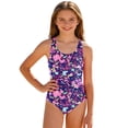 thumbnail image 1 of NAFUU Little Girls' Summer Swimwear One-Piece Solid Color Bathing Suit Athletic Comfortable Bathing For Teens Youth Swim Dress For Kids Swimwear Sizes 7-8 Years, 1 of 4