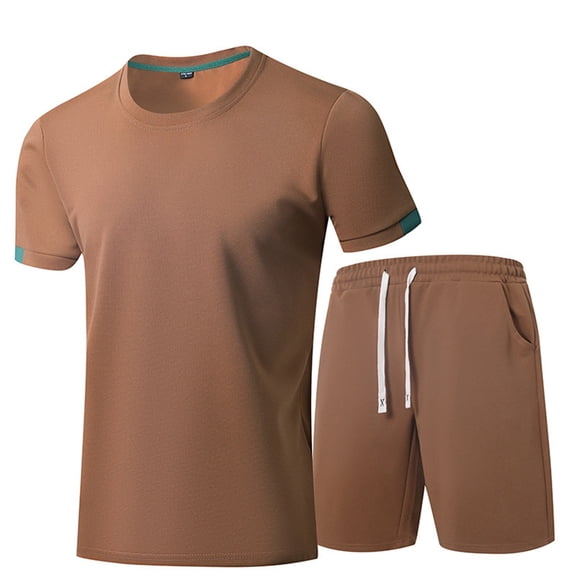 NAFUU Men's 2 Piece Outfits Mens Summer Track Suits Lightweight Casual Breathable Short Sleeve T Shirt And Shorts Sports Set Fashion Handsome Outfit