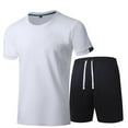 thumbnail image 1 of NAFUU Men's 2 Piece Outfits Mens Summer Track Suits Lightweight Casual Breathable Short Sleeve T Shirt And Shorts Sports Set Fashion Sports Suits, 1 of 2