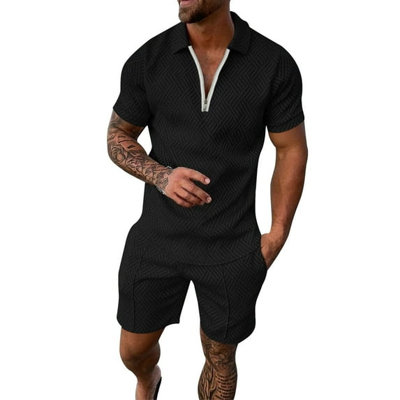 NAFUU Men's 2 Pieces Linen Set Mens Short Sleeve Suit Shorts Beach Tropical Hawaiianss Body Sports Shorts Suit Sports Suit Athletic Jogging Outfits