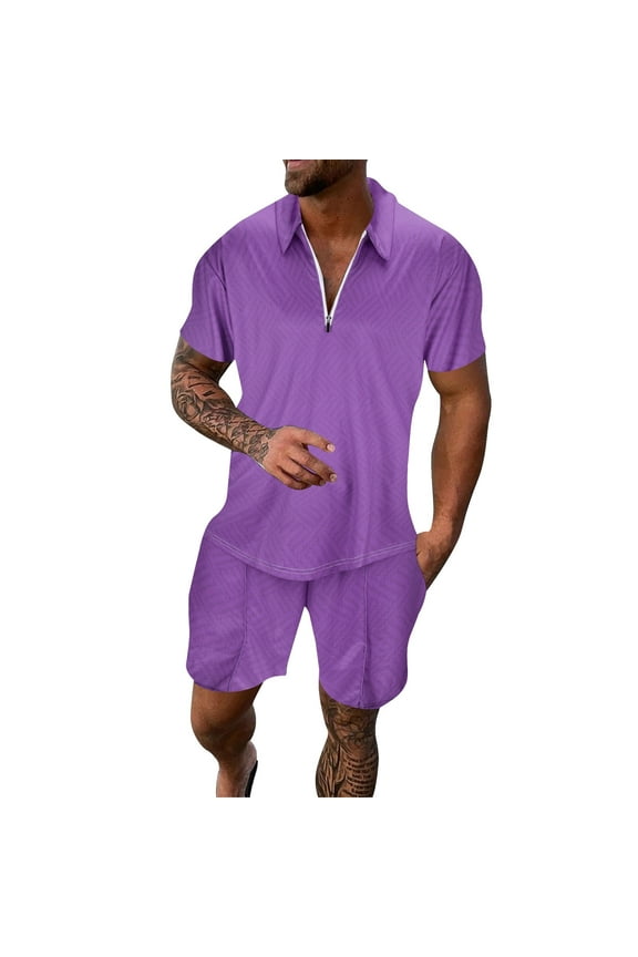 Men's 2 Pieces Linen Set Mens Short Sleeve Suit Shorts Beach Tropical Hawaiianss Body Sports Shorts Suit Sports Suit Casual Vacation Clothes