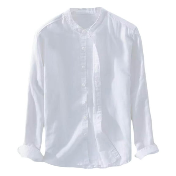 NAFUU Men's Button Down Shirts Mens Casual Long Sleeve Shirts Loose Breathable Solid Color Casual Shirt Versatile Solid Color Blouse Temperament Tops