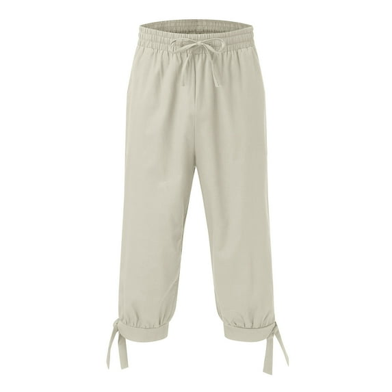 NAFUU Men's Casual Shorts Mens Linen Shorts Solid Color Elastic Waist Lightweight Breathable Summer Beach Shorts For Men Leisure Trousers