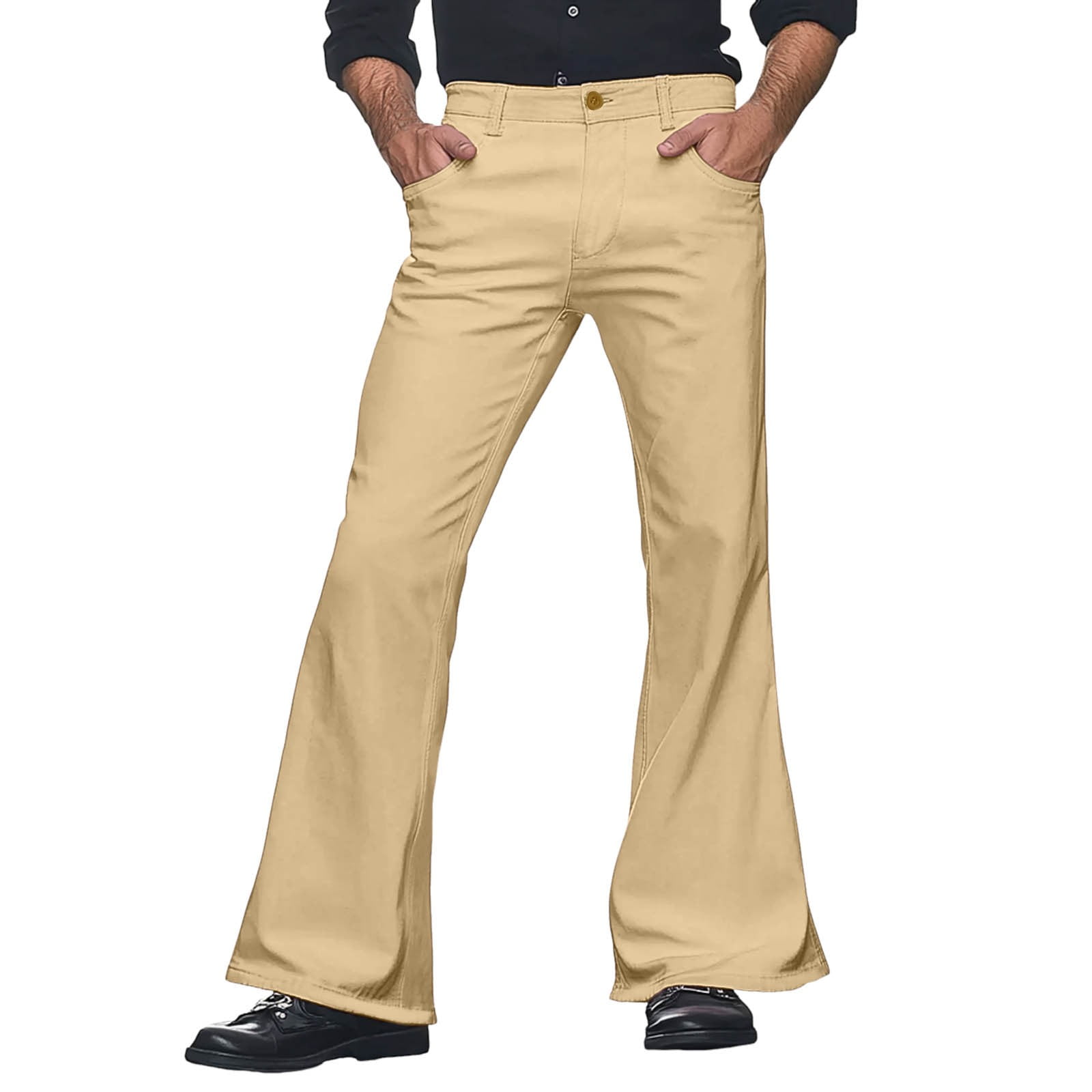 NAFUU Men's Flared Trousers Relaxed Vintage 60S 70S Bell Bottom