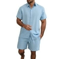 thumbnail image 1 of NAFUU Men's Hawaiian Matching Set Mens Summer Leisure Sports Comfortable Breathable Sweat Absorbing Short Sleeved Shorts Two Piece Set Comfort Sports Suits, 1 of 5