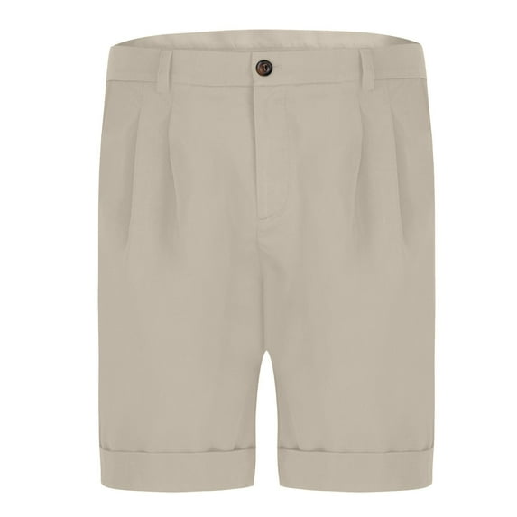 NAFUU Men's Regular Fit Shorts Mens Pleat Golf Short Breathable Mid Waist Casual Shorts Fashion Solid Color Loose Shorts Pockets Athletic Trousers