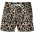 thumbnail image 1 of NAFUU Men's Relaxed-Fit Shorts Lightweight Leopard Shorts Beach Sportwear With Drawstring Shorts For Men, 1 of 2
