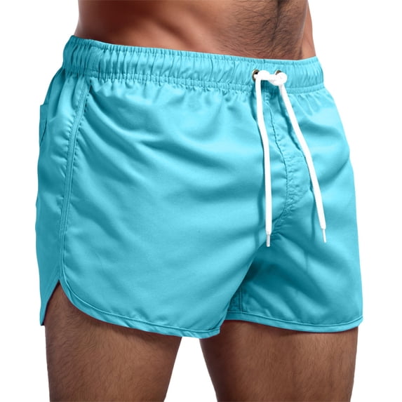 NAFUU Men's Stretch Shorts Solid Color Shorts With Pockets Drawstring Side Slit Hem Lightweight Shorts For Men