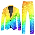 thumbnail image 1 of NAFUU Men's Suits Mens Rainbow Suits Slim Fit Blazer Jacket And Pants Set Tie-Dye Printed Sports Coats Suit Pants Party Outfits Comfort Loungewear Sets, 1 of 6