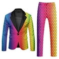 thumbnail image 1 of NAFUU Men's Suits Mens Rainbow Suits Slim Fit Blazer Jacket And Pants Set Tie-Dye Printed Sports Coats Suit Pants Party Outfits Stylish Sweatsuit Outfits, 1 of 6