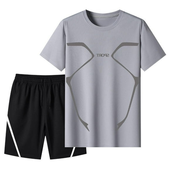 NAFUU Men's Track Suits 2 Piece Set Mens Sportswear Suits Summer Casual Breathable Short Sleeve T Shirt And Shorts With Pockets Shorts Tracksuit Sets