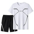 thumbnail image 1 of NAFUU Men's Track Suits 2 Piece Set Mens Sportswear Suits Summer Casual Breathable Short Sleeve T Shirt And Shorts With Pockets Trendy Vacation Outfit, 1 of 2