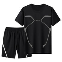 NAFUU Men's Track Suits 2 Piece Set Mens Sportswear Suits Summer Casual Breathable Short Sleeve T Shirt And Shorts With Pockets Trendy Vacation Outfit