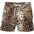 thumbnail image 1 of NAFUU Mens Casual Shorts Lightweight Leopard Shorts Beach Sportwear With Drawstring Running Shorts For Men, 1 of 2