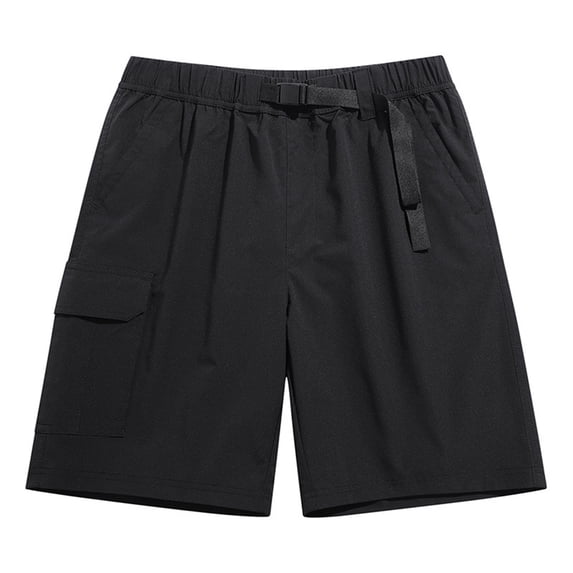 NAFUU Mens Casual Shorts Solid Color Cargo Shorts Straight Leg Bermuda Bottoms With Pocket Summer Vacation Shorts For Men