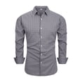 thumbnail image 1 of NAFUU Mens Dress Shirts Casual Men's Slim Fit Work Shirts Checkered Print Daily Wear Comfort Classic Button Down Shirt Party Tops Stretch Comfort Tops, 1 of 3
