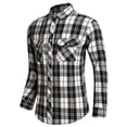 thumbnail image 1 of NAFUU Mens Dress Shirts Fashion Men's Autumn Winter Casual Party Long Sleeved Plaid Lapel Comfortable Thick Warm Flannel Shirt With Pockets Stretch Comfort Tops, 1 of 4