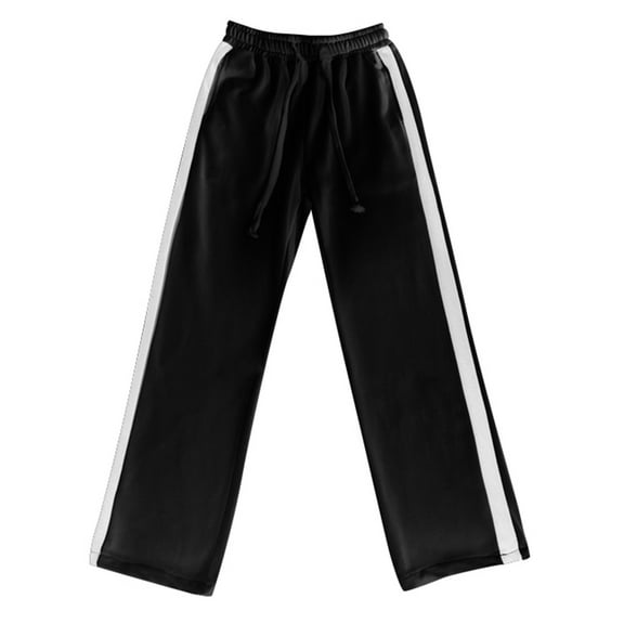 NAFUU Mens Relaxed Fit Pants Men's Athletic Pants Color Blocked Striped Slacks Trendy Straight Leg Trousers Baggy Pants Hiking Sports Trousers