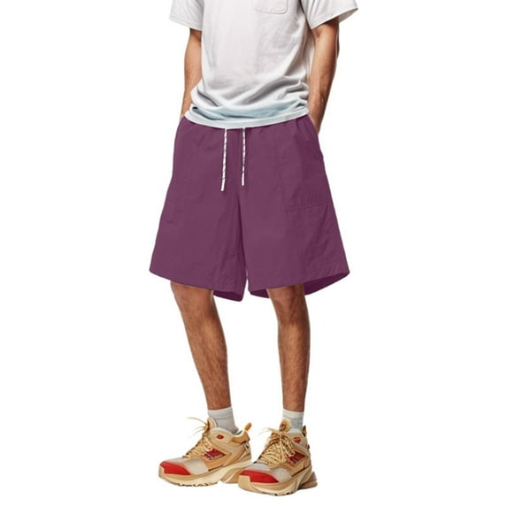 NAFUU Mens Shorts Men's Casual Shorts Summer Elastic Waist Athletic Shorts Breathable Lightweight Outdoor Drawstring Shorts Athletic Trousers